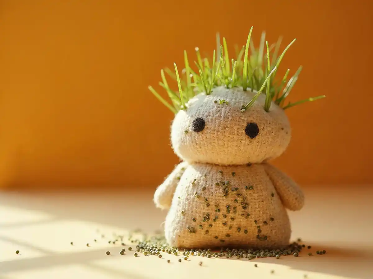 کاشت سبزه عید روی عروسک