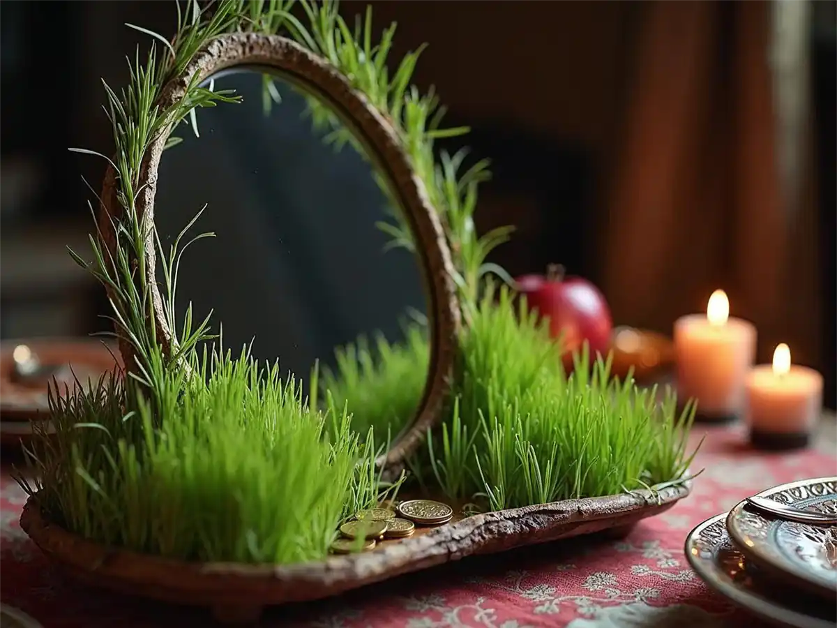 کاشت سبزه روی آینه