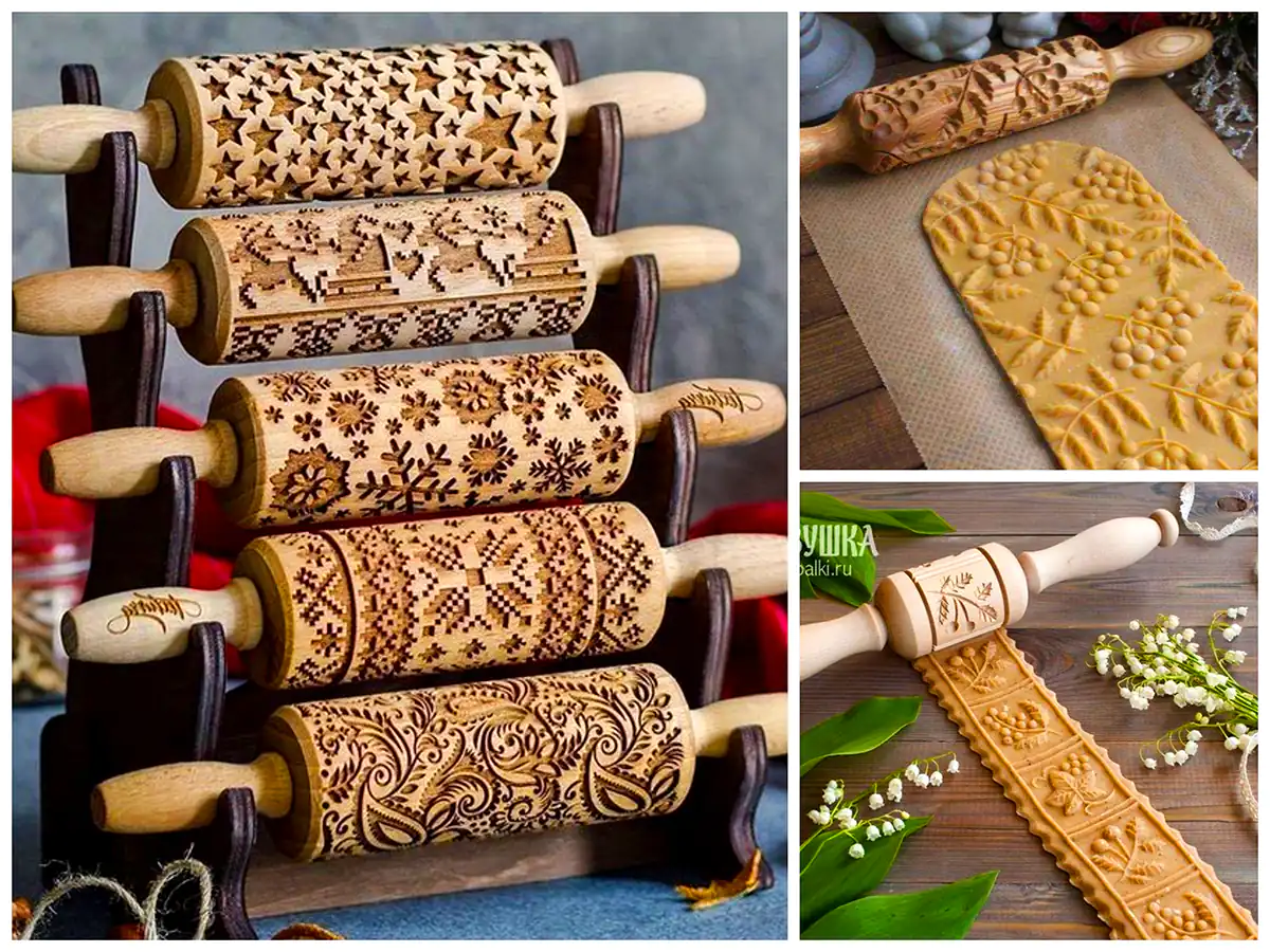 وردنه چوبی شیاردار
