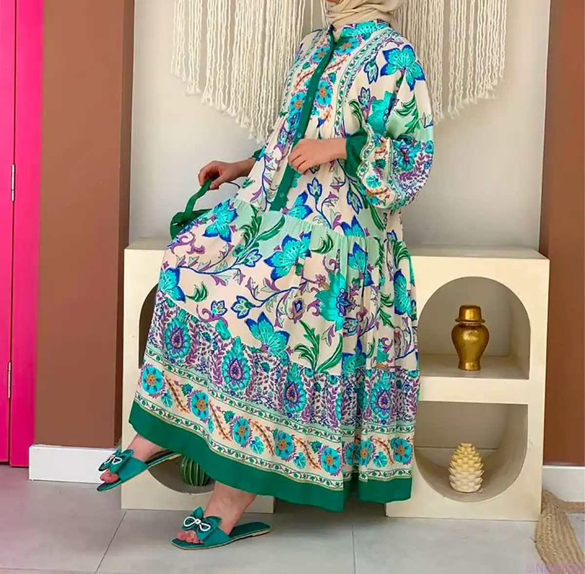 لباس مهمانی گلدار شیک