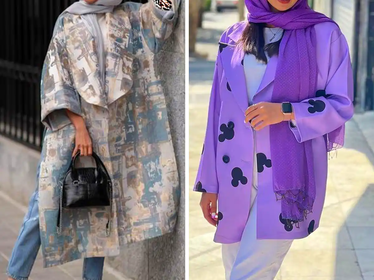 مانتو رنگی با طراحی ساده