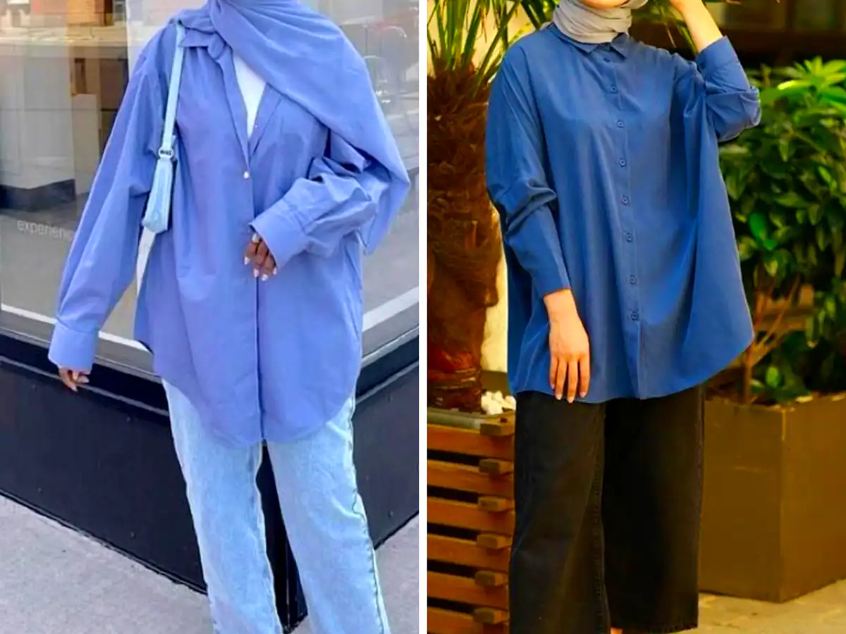شومیز مانتویی ساده رنگی