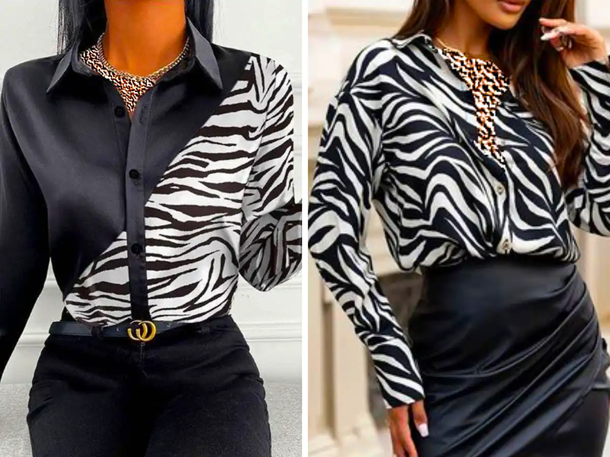 شومیز زنانه طرح زبرا