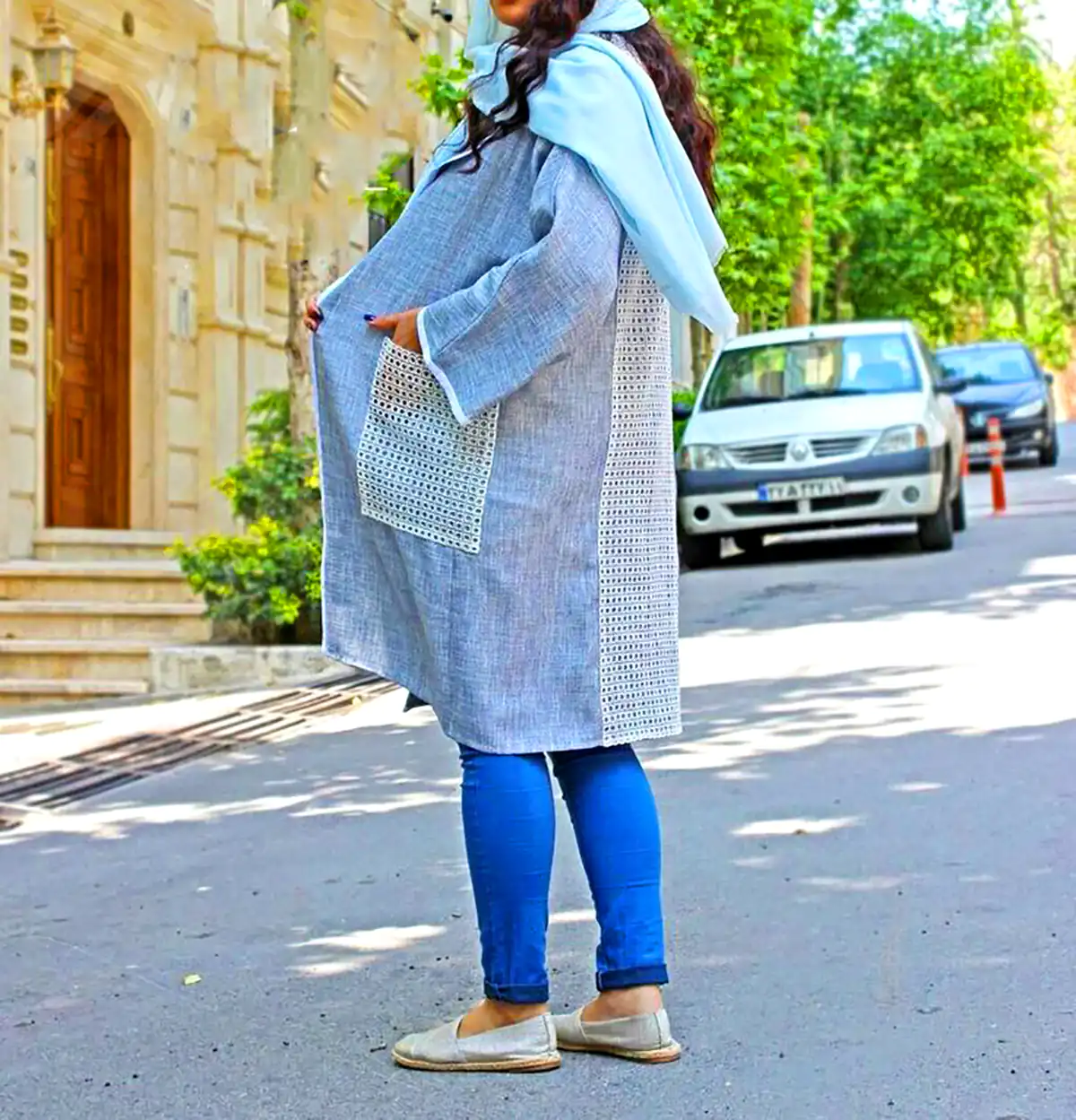 مانتو مدرن طرحدار رنگی