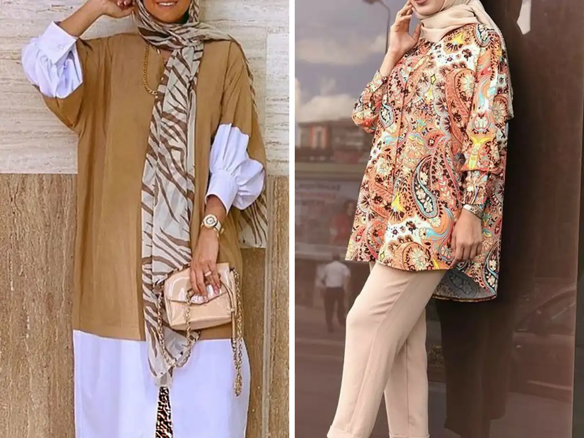 مانتو رنگی نخی روزانه