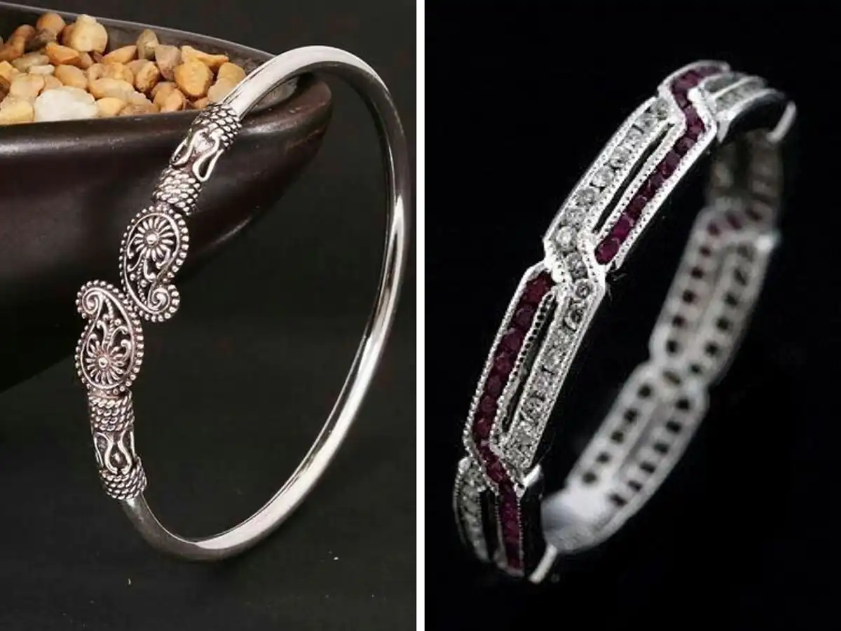 بنگل نقره ای شیک 