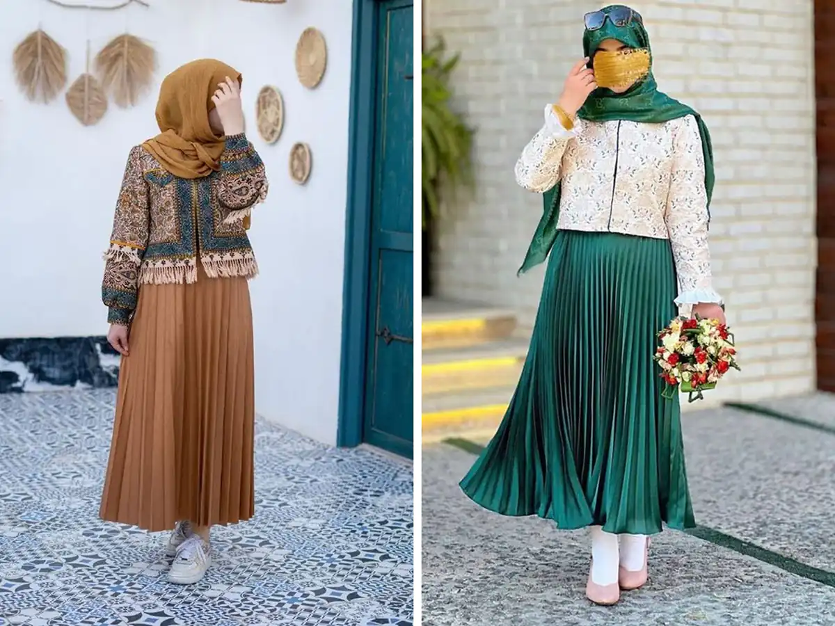کت و دامن پلیسه شیک