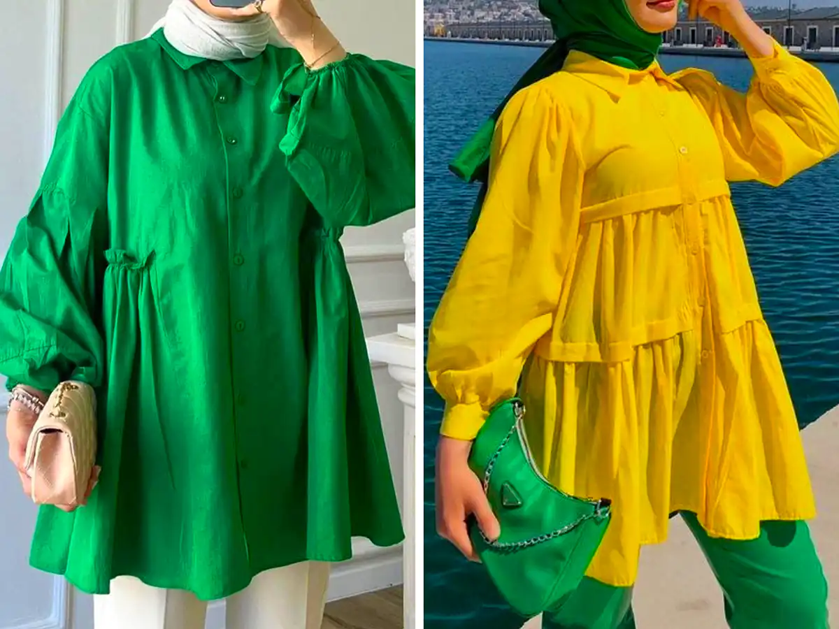 مانتو نخی با رنگ جیغ