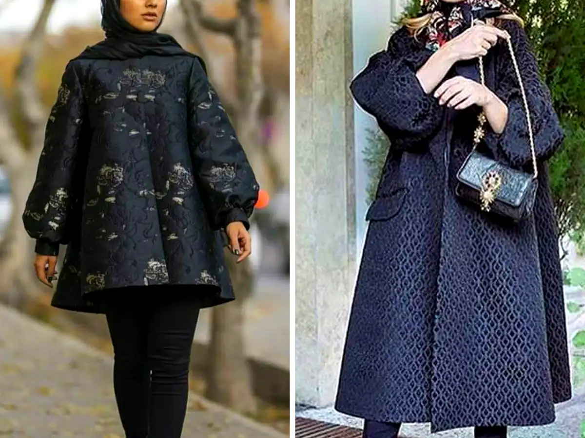 مانتو ژاکارد مشکی