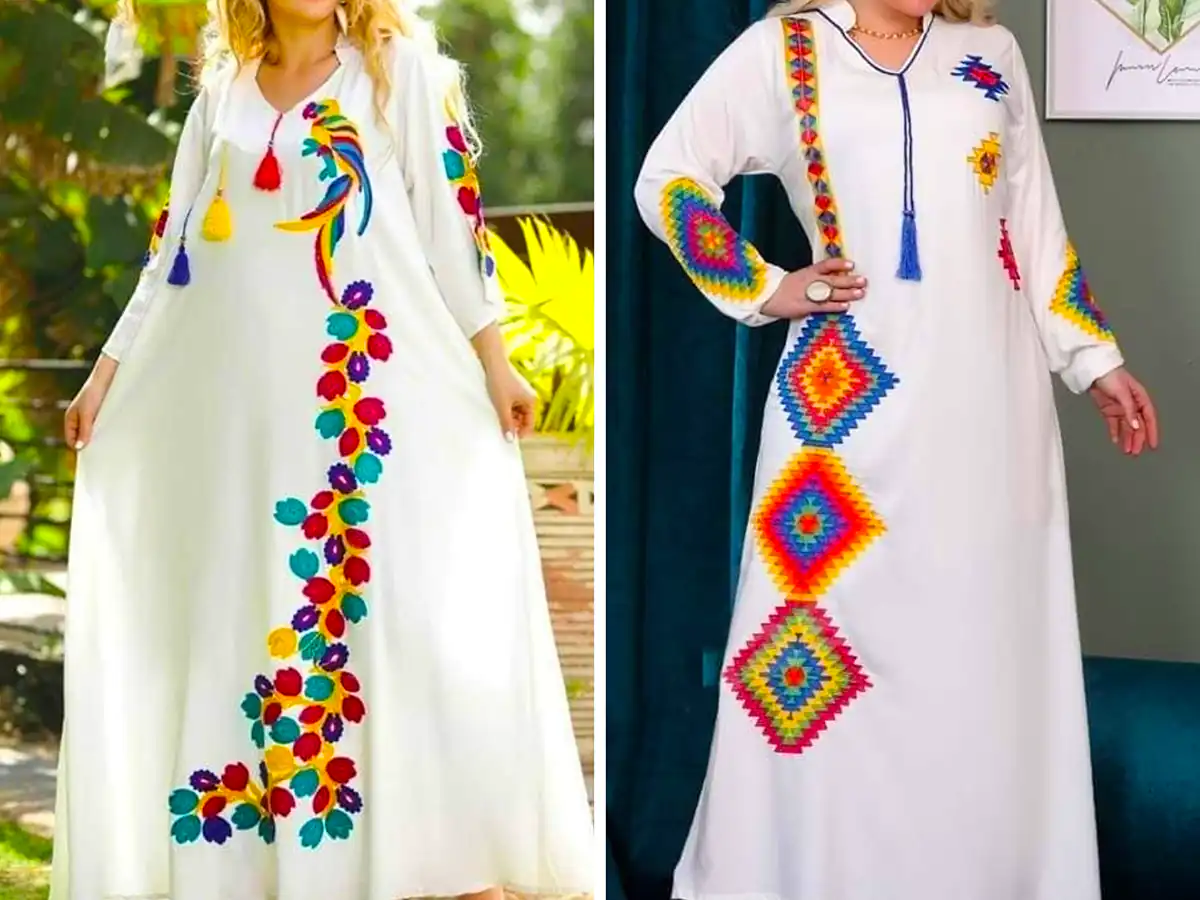 پیراهن ماکسی سفید طرحدار