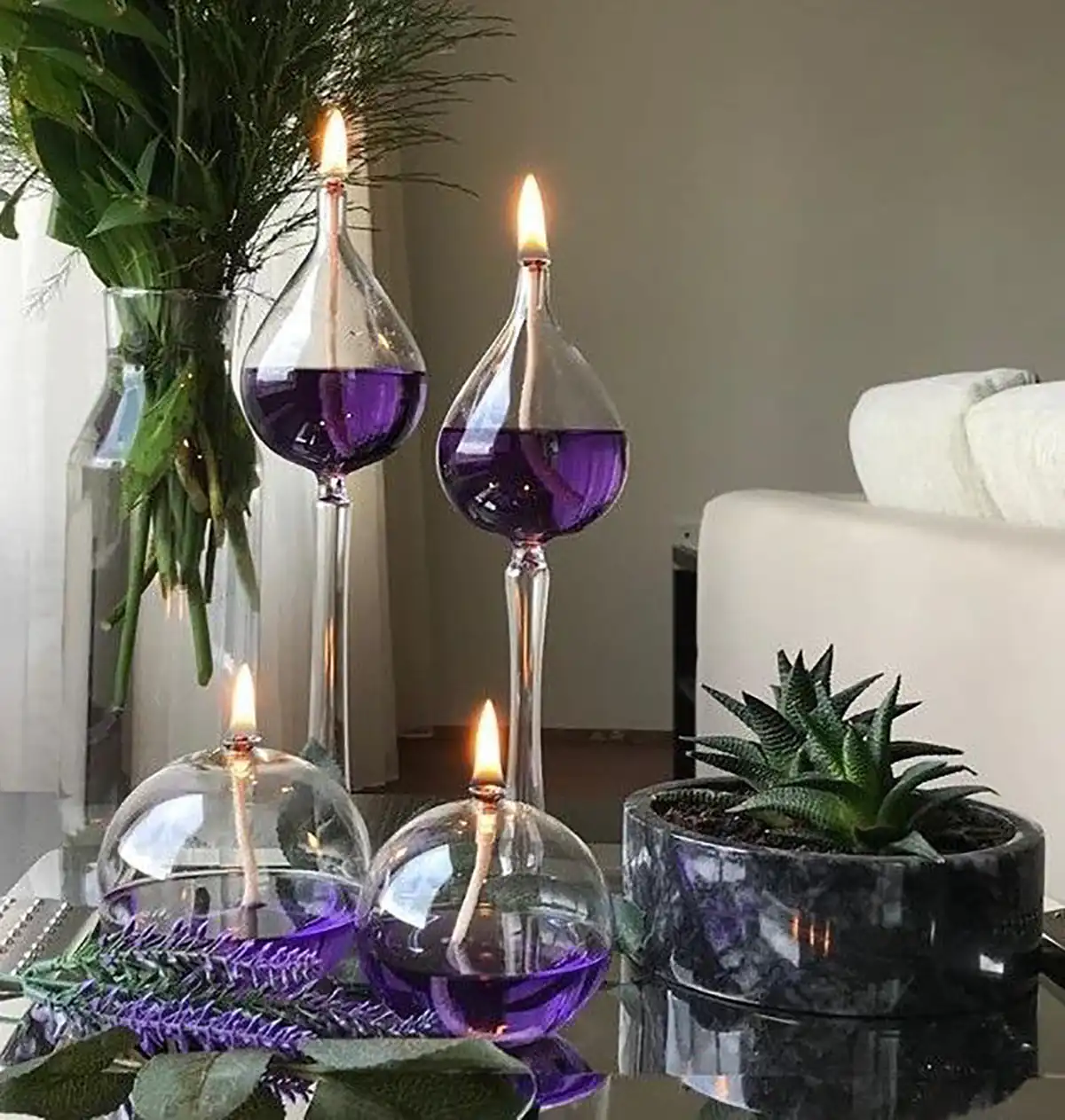 شمع دکوری شیشه ای لاکچری