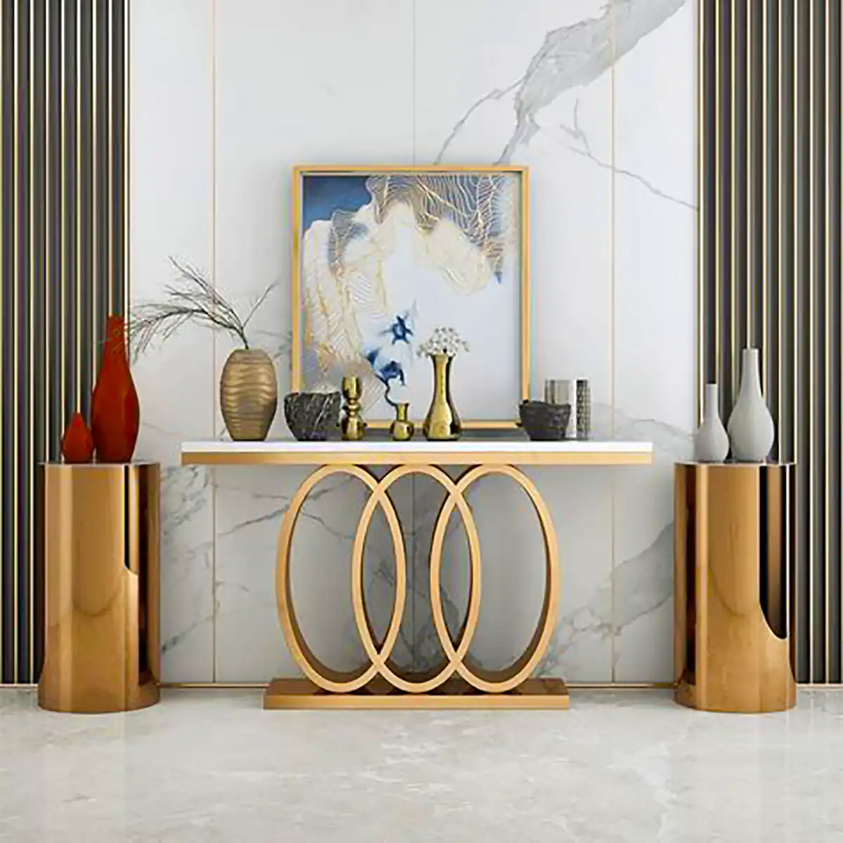 کنسول یونیک با پایه طلایی