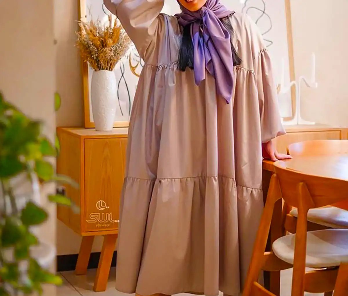 مانتو پیراهنی تم رنگی نود