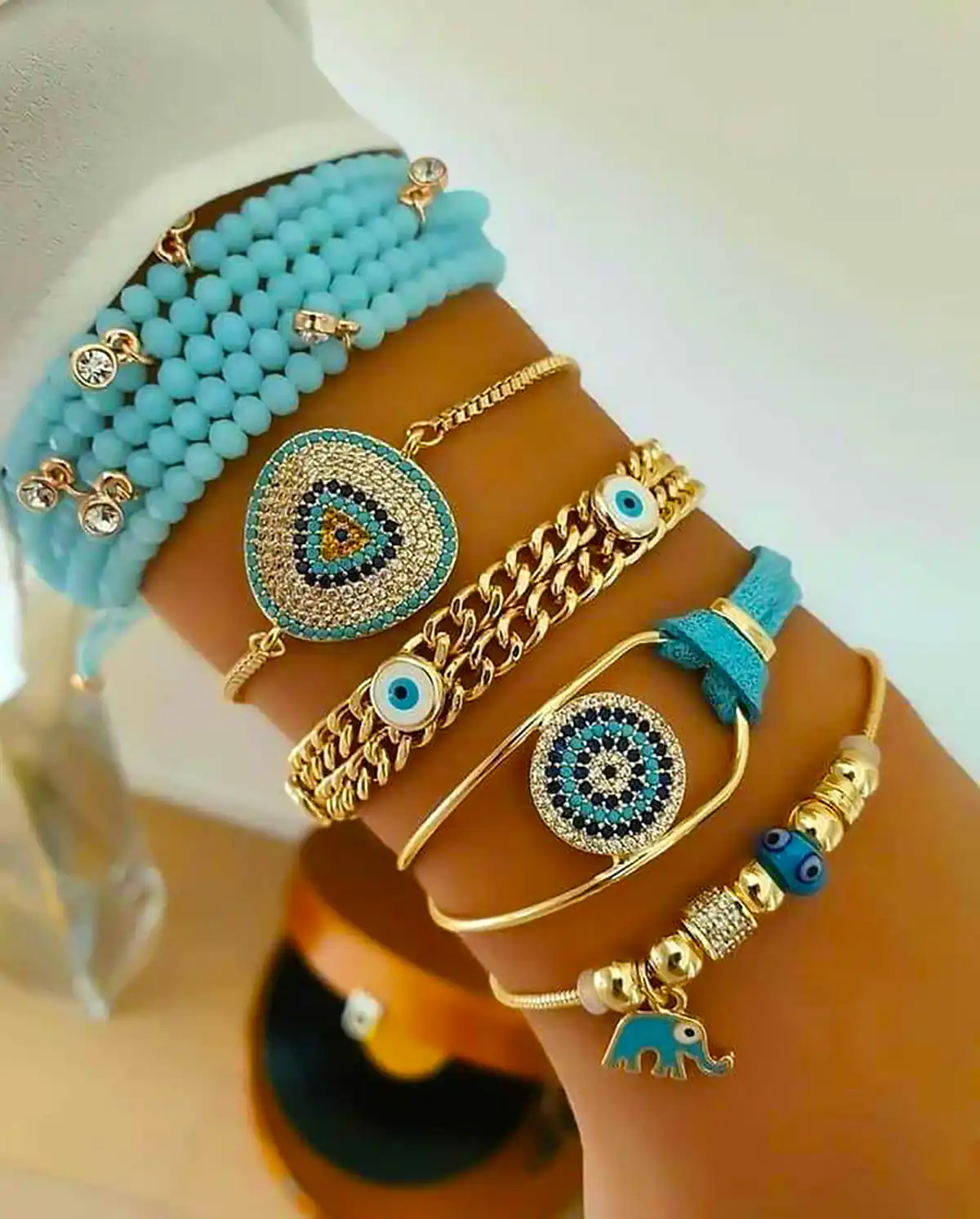 دستبند فیروزه ای شیک