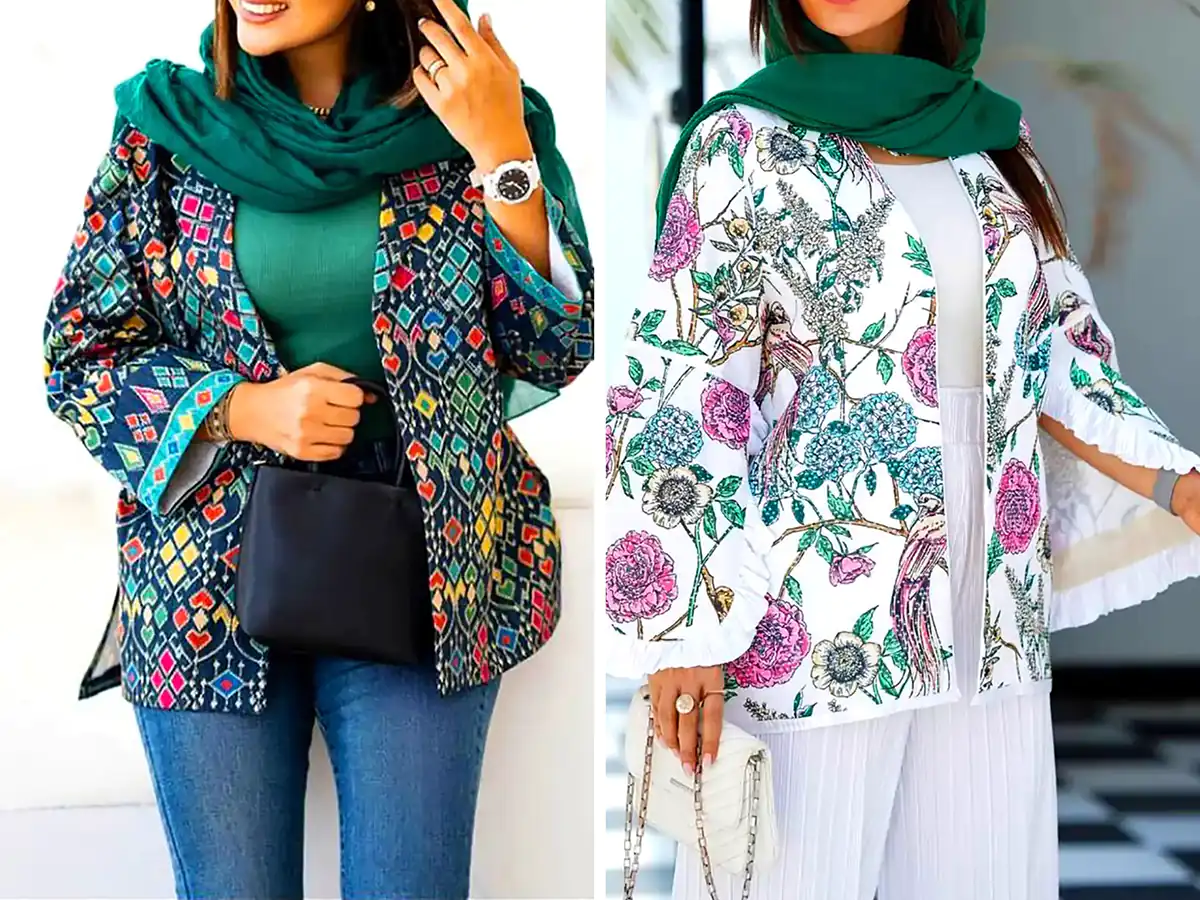 مانتو مزونی گلدار مناسب مهمانی