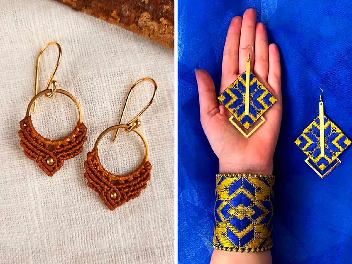 گوشواره ملیله دوزی شیک