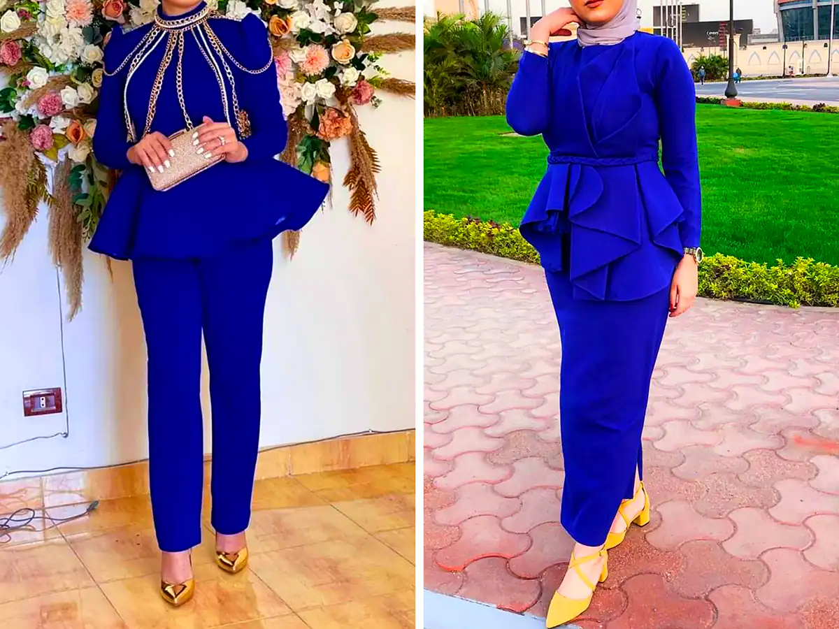 لباس زنانه آبی کاربنی