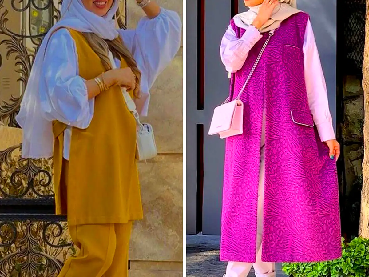 مانتو رنگی رنگی شیک