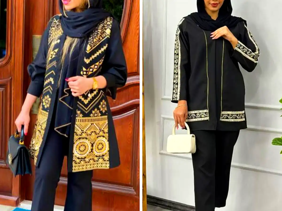 مانتو شیک مشکی مدروز