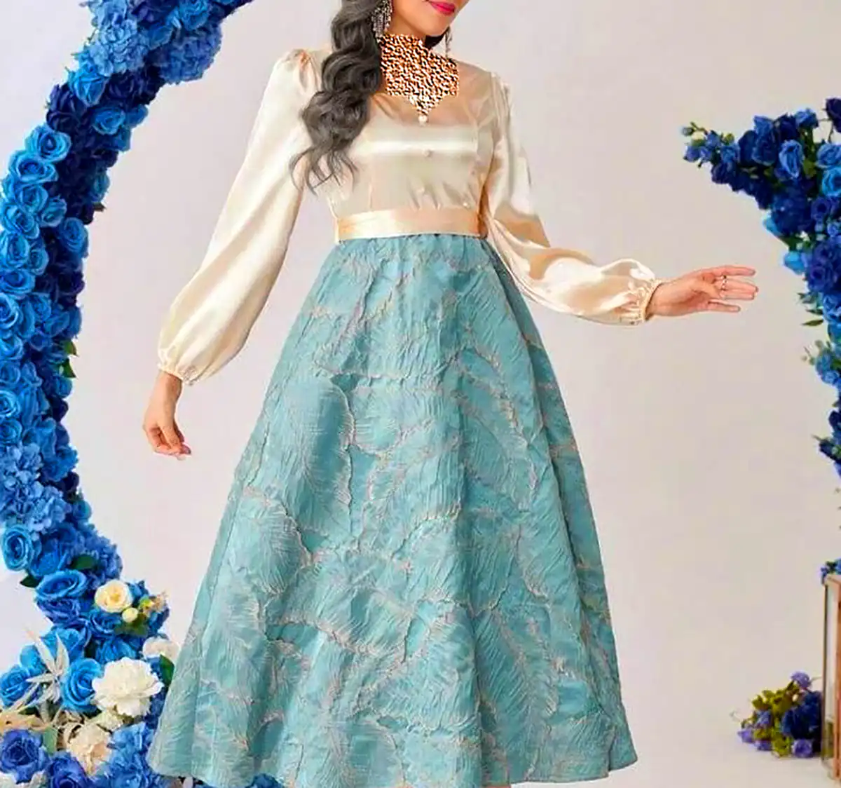 پیراهن مجلسی طرحدار جدید