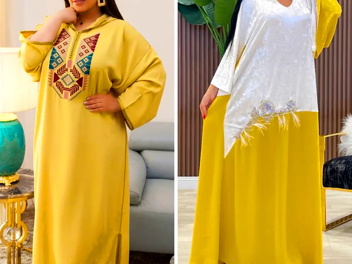 پیراهن راسته زرد شیک