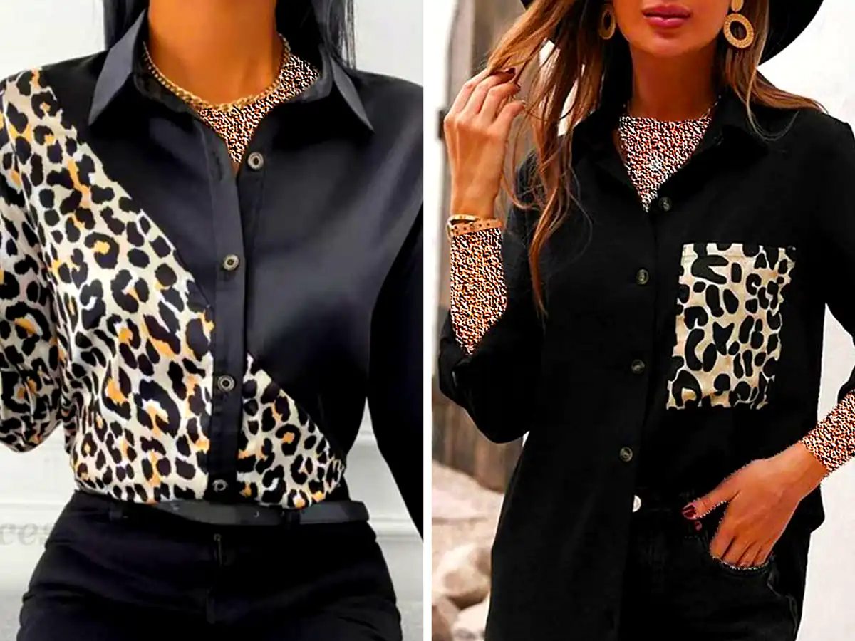 شومیز زنانه ساتن پلنگی