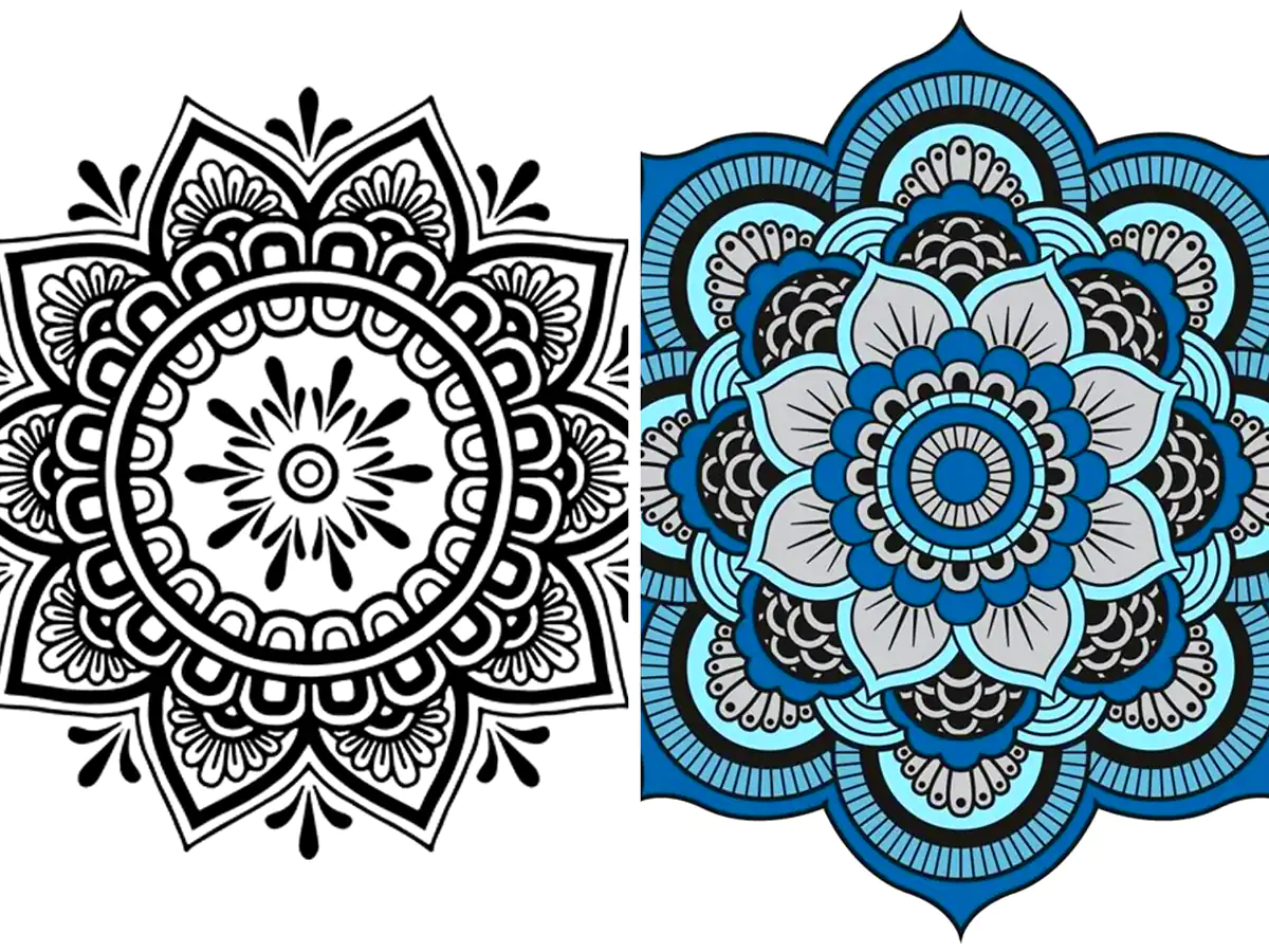 طرح خام برای رنگ آمیزی ماندالا
