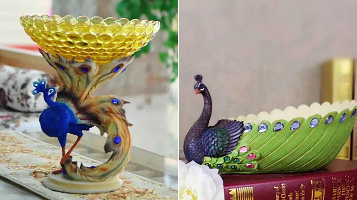 ظرف دکوراتیو طرح طاووس