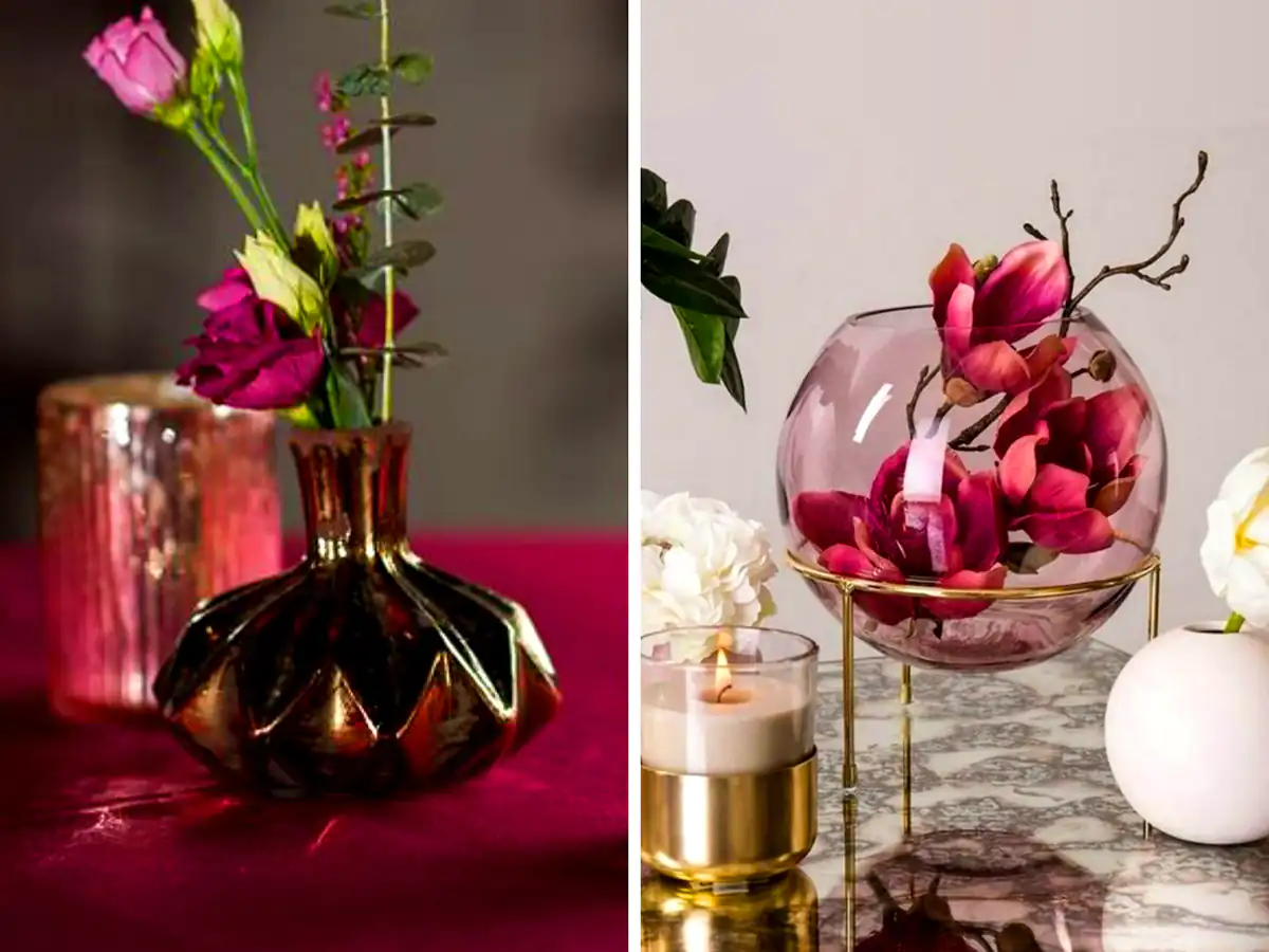 گلدان دکوری شیشه ای
