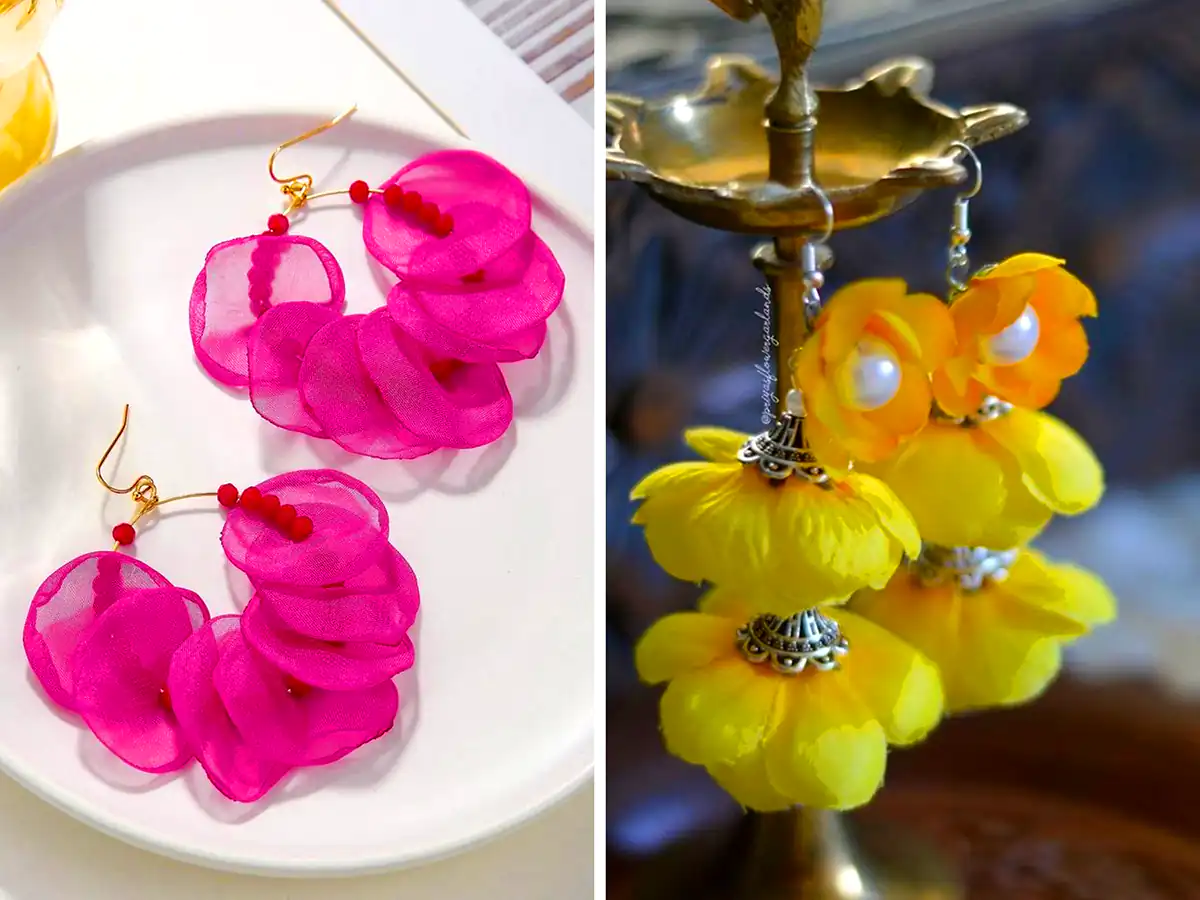 گوشواره فانتزی پارچه ای