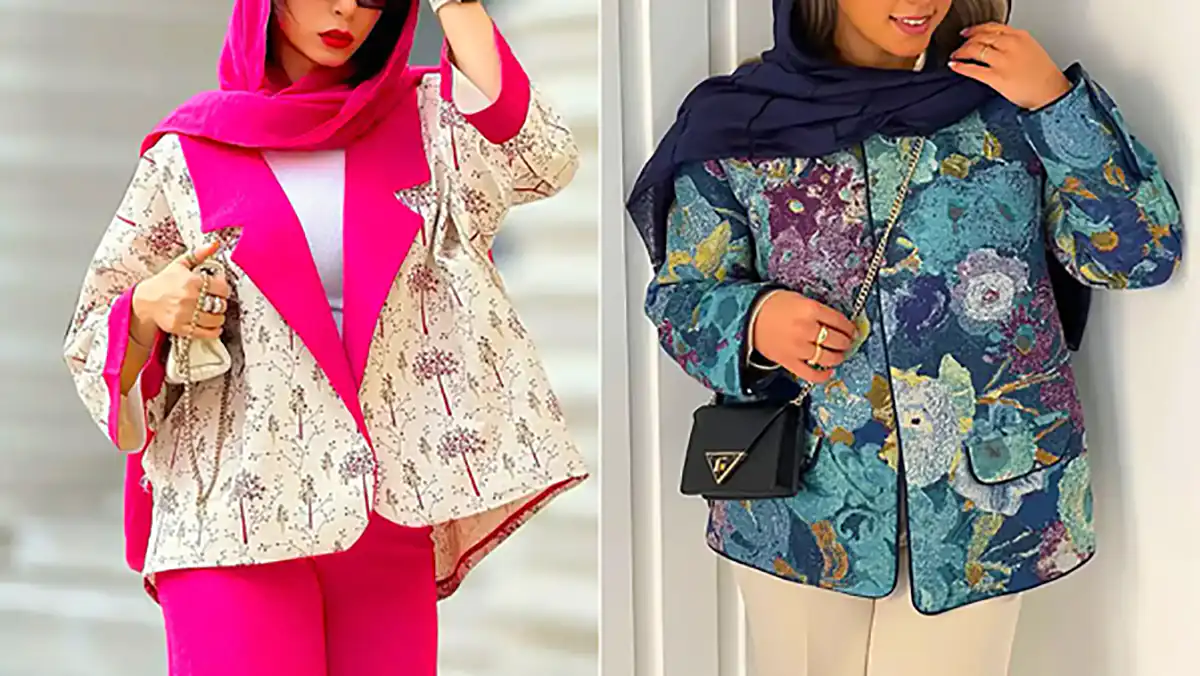 کت زنانه با پارچه طرحدار