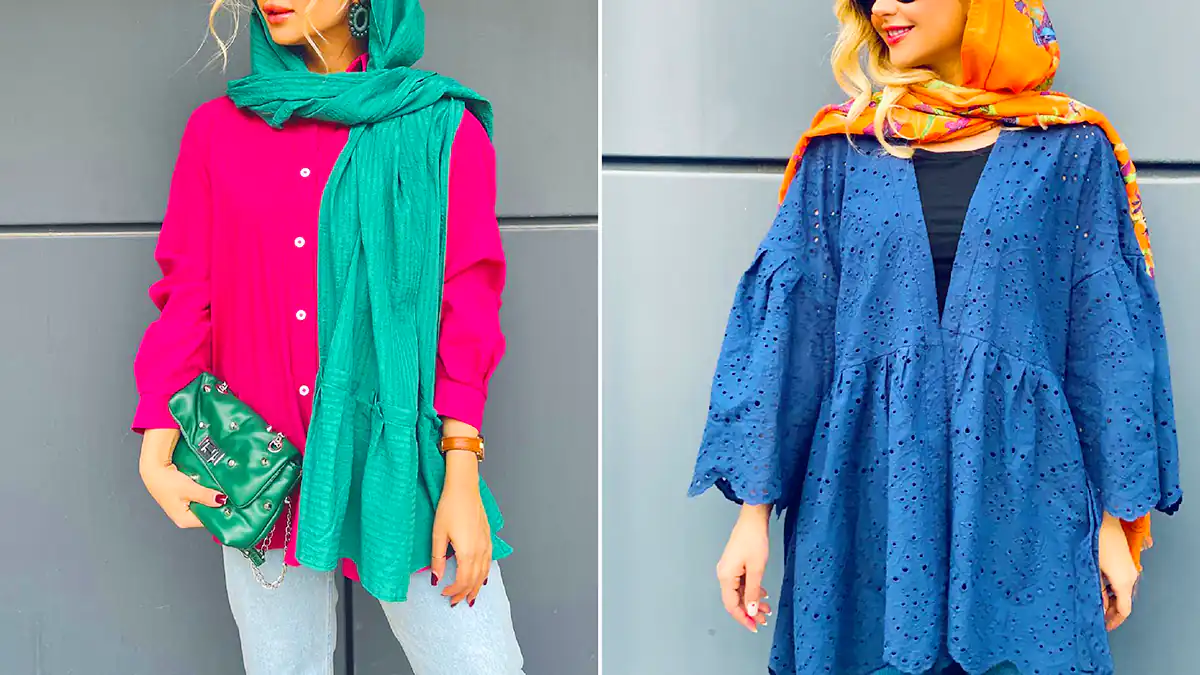 مانتو رنگی نخی تابستانه شیک