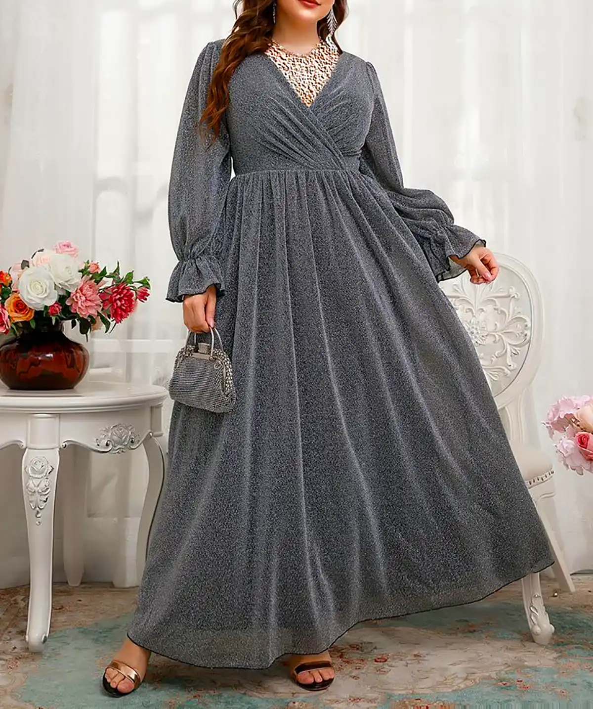پیراهن کلاسیک لاکچری با طرح ساده