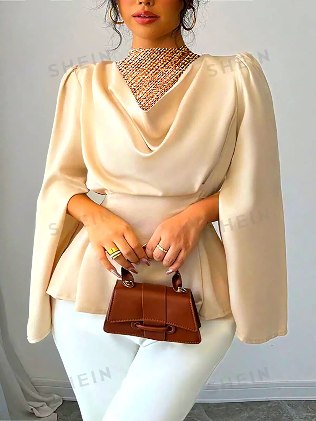 شومیز مجلسی کرم زنانه