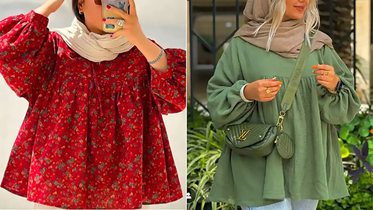 شومیز مانتویی جلوبسته عروسکی