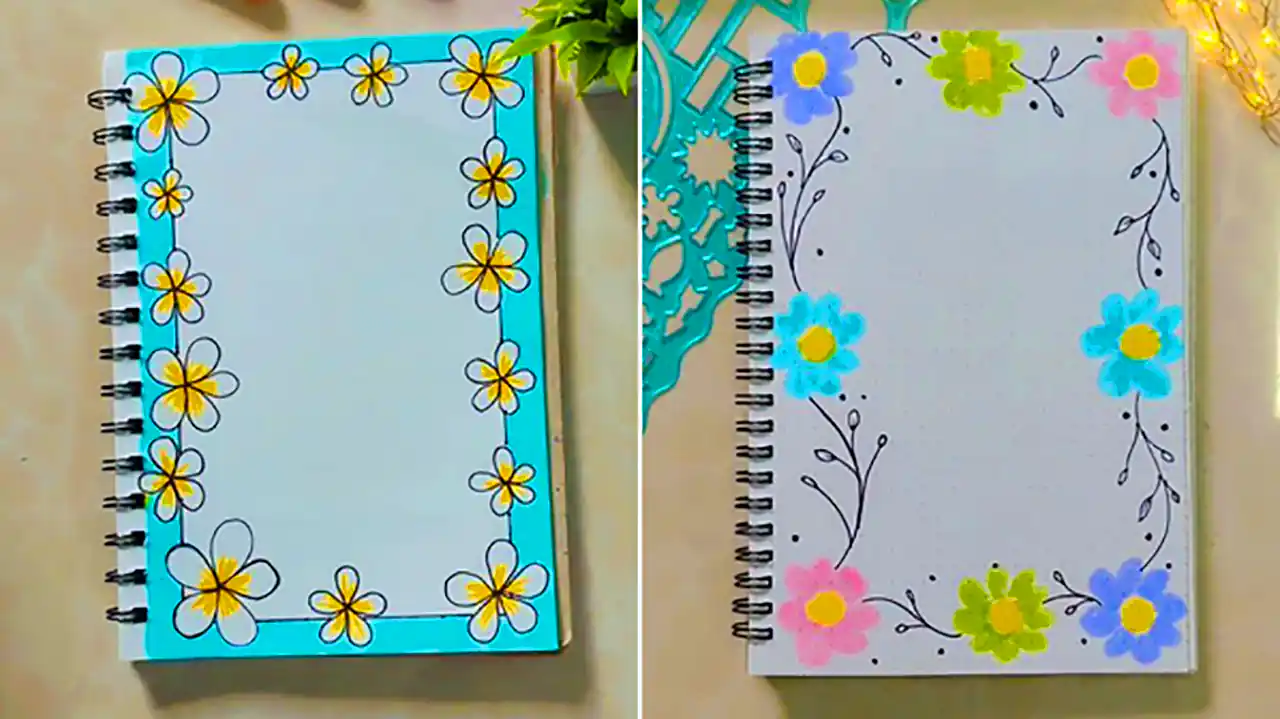 حاشیه دفتر با مداد رنگی