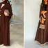 مانتو عبایی شیک قهوه ای؛ 15 مدل موقر و مدرن برای خانم‌ها