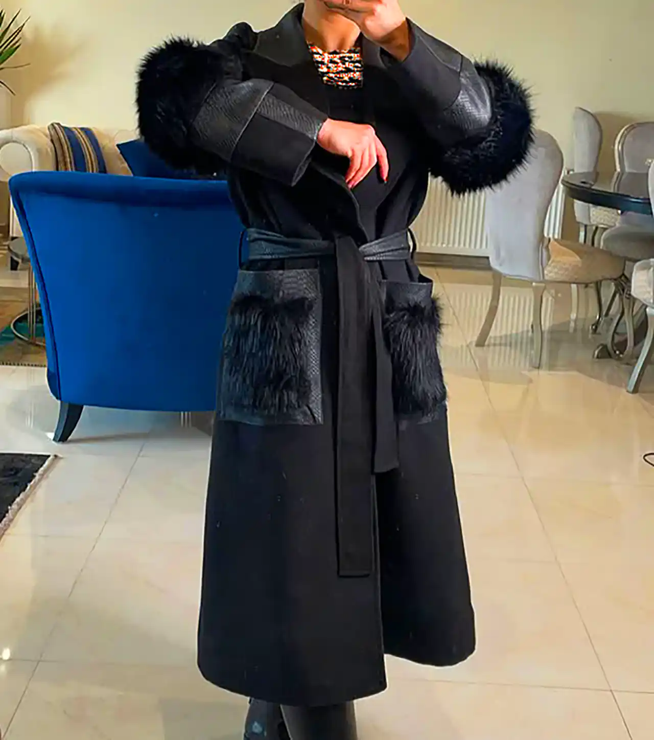 مانتو با پارچه لینن ضخیم 