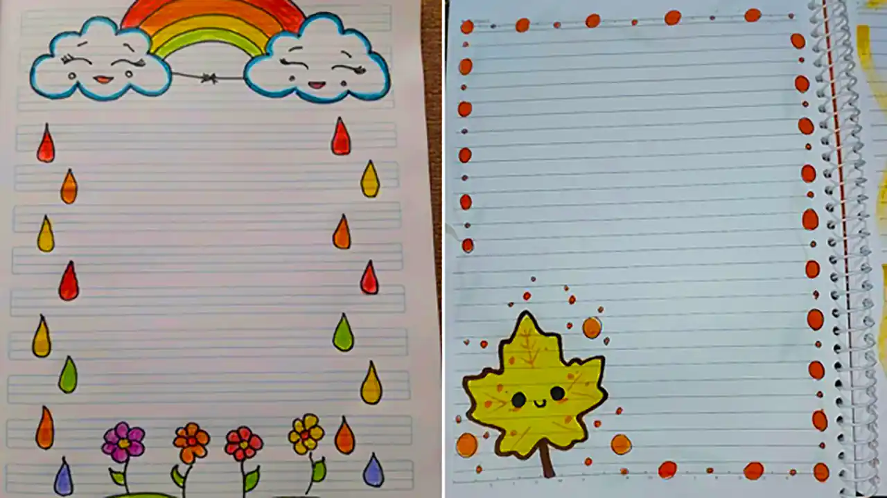 نقاشی ساده برای تزئین دفتر مشق