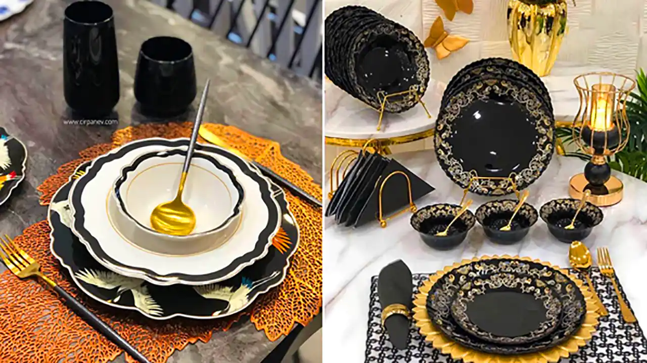 ظروف مشکی برای جهیزیه