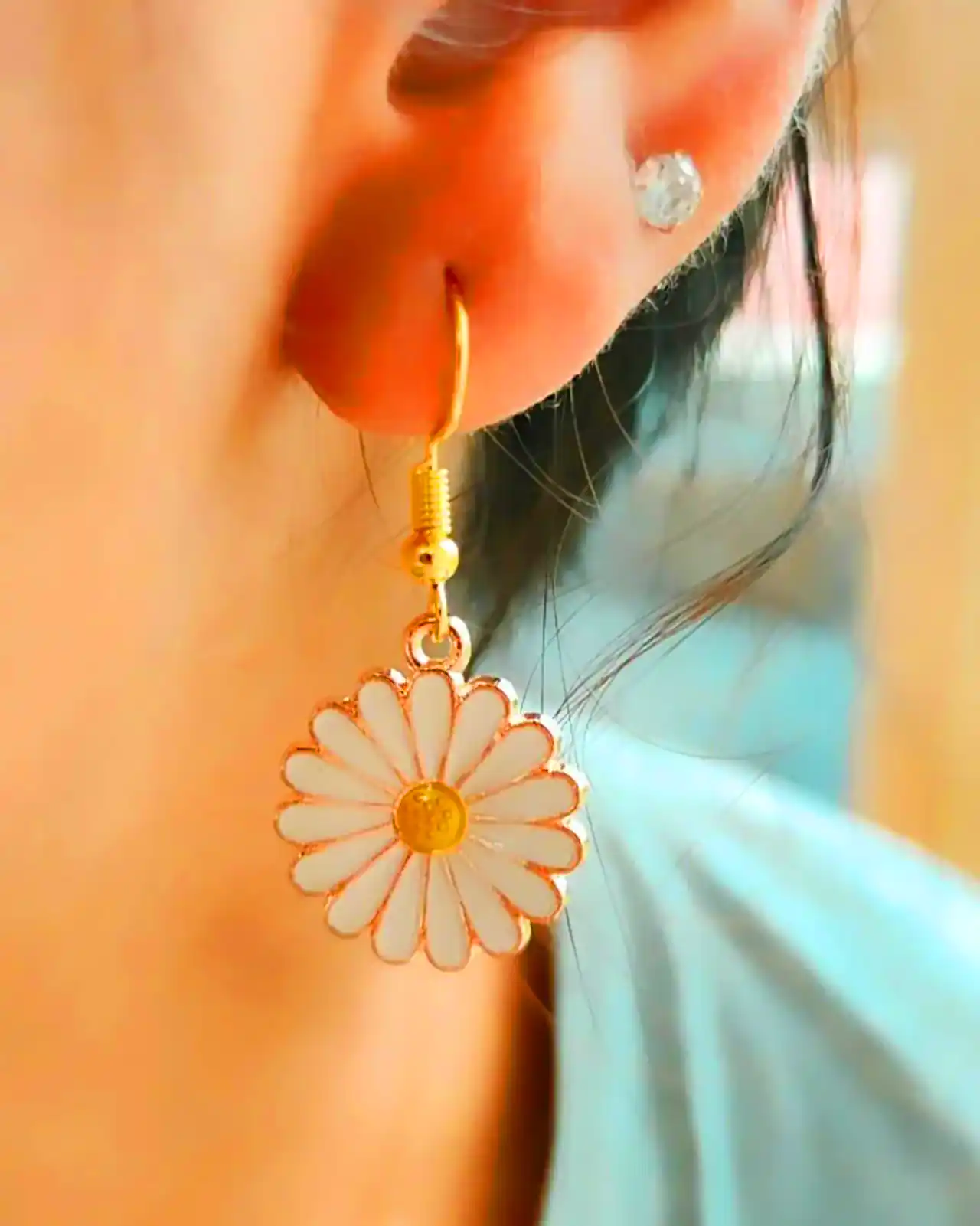 گوشواره فانتزی گل رنگی