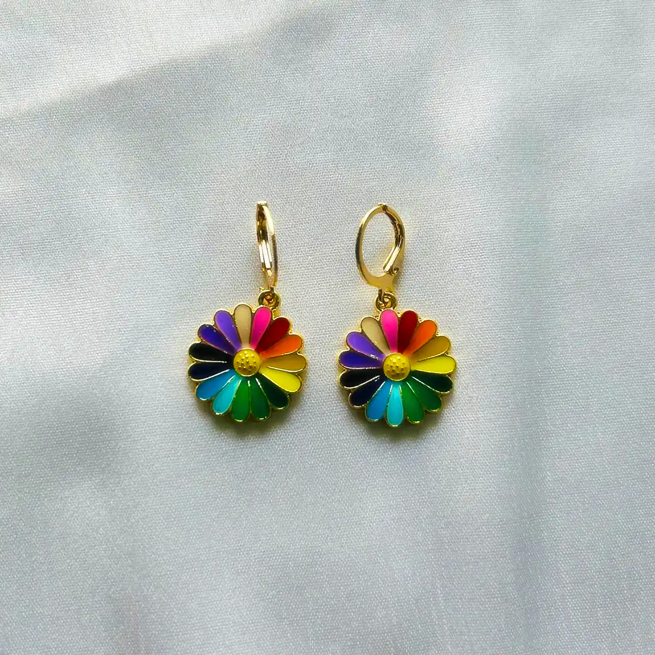 گوشواره فانتزی گل رنگی