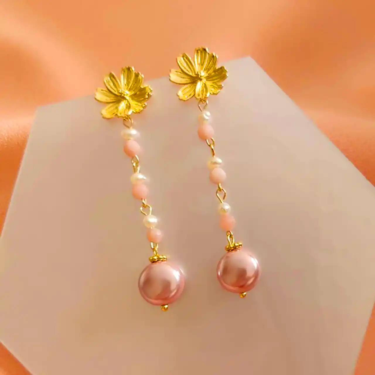 گوشواره گل چینی فانتزی