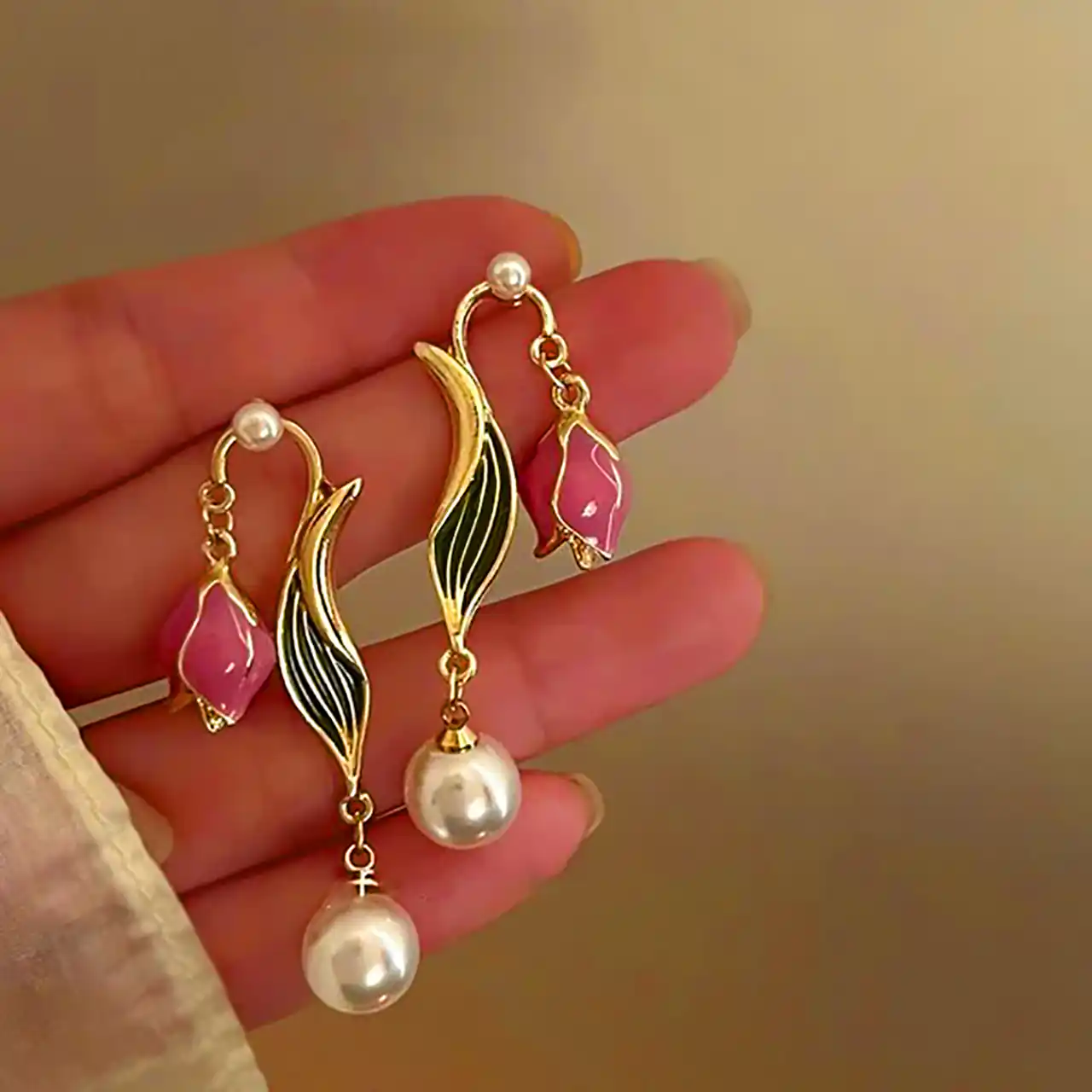 گوشواره گل چینی فانتزی