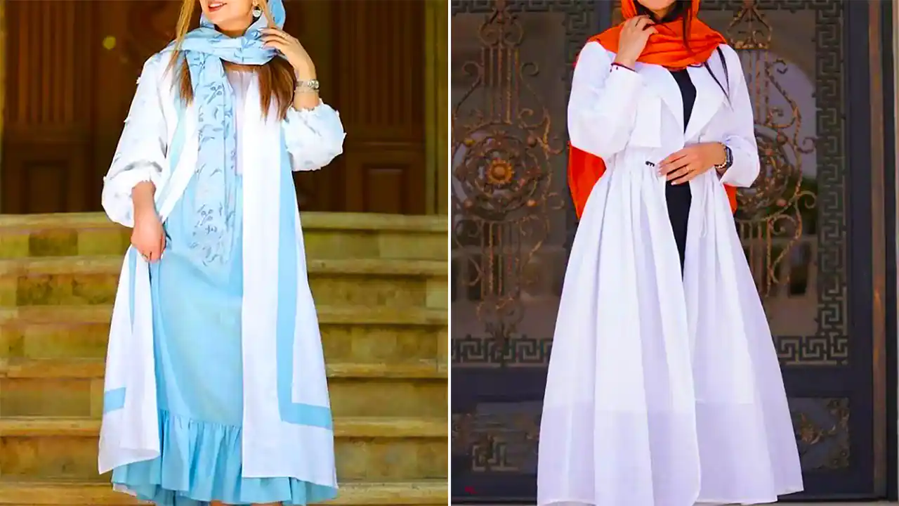 مانتو بلند رنگی