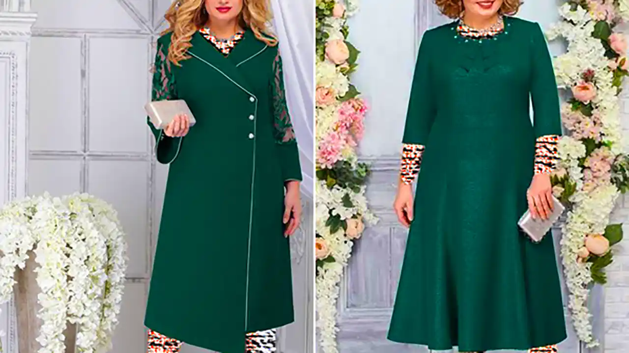 پیراهن سبزتیره مجلسی برای مادران
