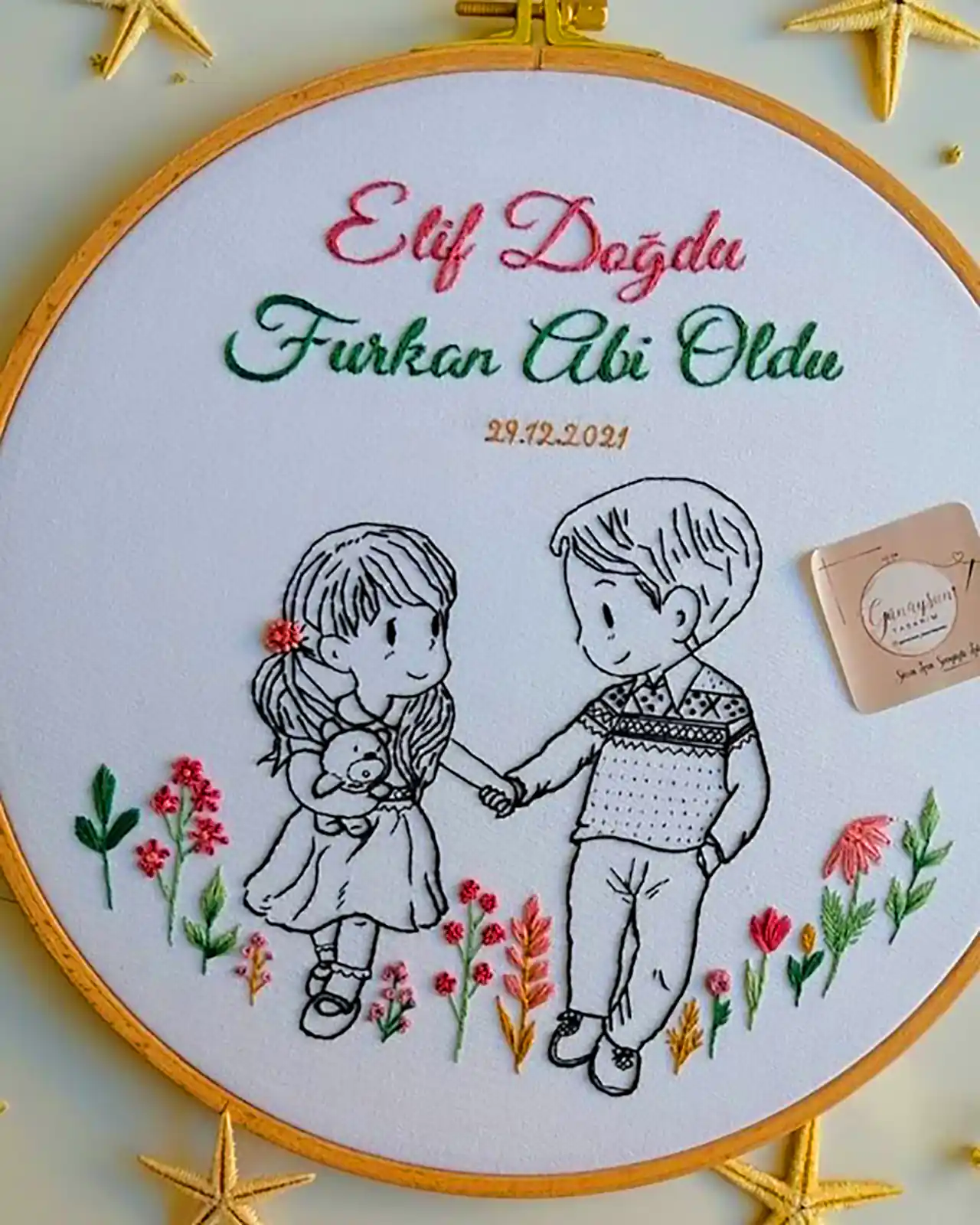 تابلو کوک دوزی برای اتاق نوزاد