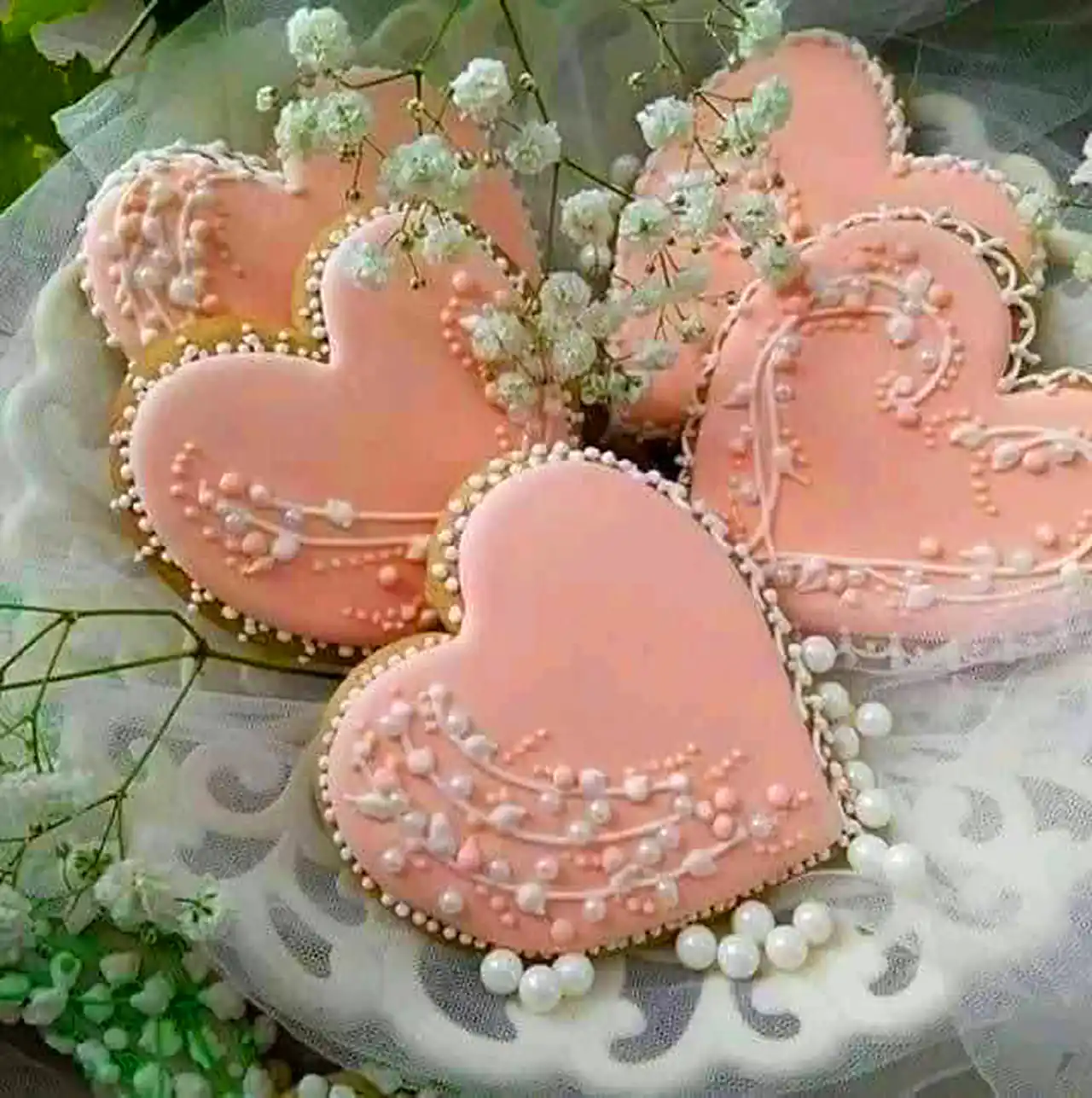 کوکی عاشقانه قلبی صورتی