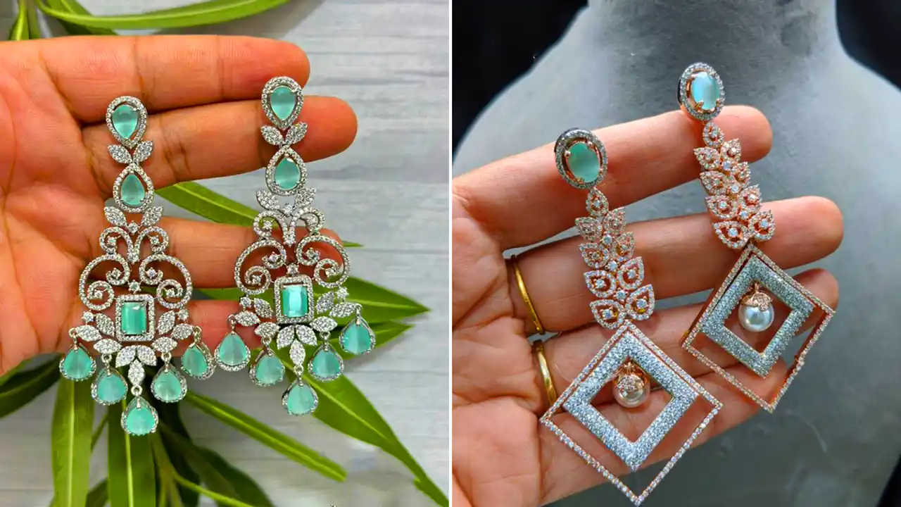 گوشواره لوکس آبی یخی
