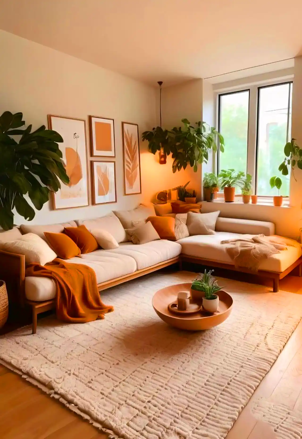 چیدمان گرم و سنتی فضای نشیمن